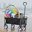 Folding Wagon Garden Shopping Beach Cart (Black) - Korvel
