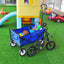 Premium Folding Wagon Garden Shopping Beach Cart - Blue