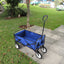 Folding Wagon Garden Shopping Beach Cart   (Blue) - Korvel
