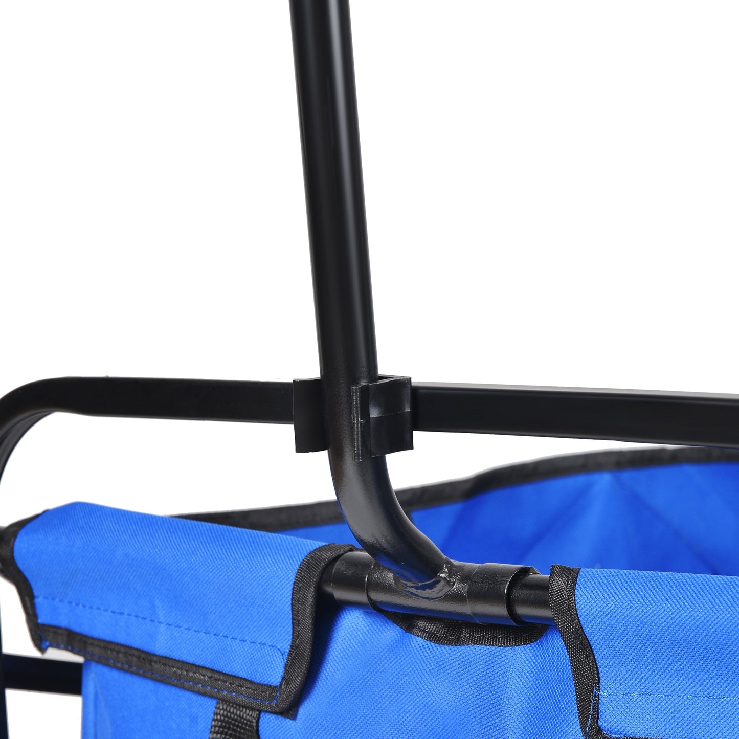 Folding Wagon Garden Shopping Beach Cart   (Blue) - Korvel