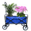 Premium Folding Wagon Garden Shopping Beach Cart - Blue
