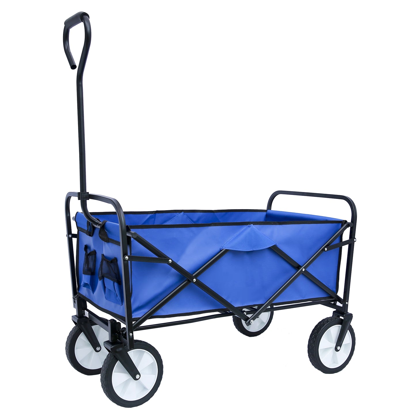 Premium Folding Wagon Garden Shopping Beach Cart - Blue