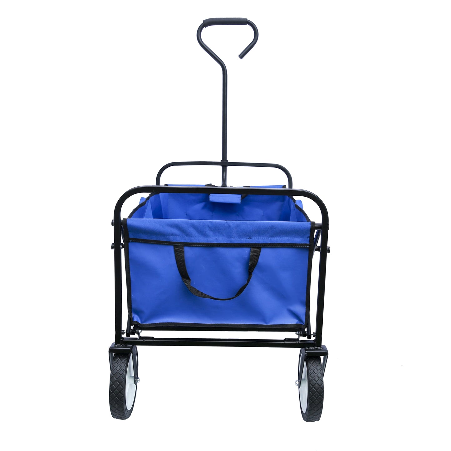 Premium Folding Wagon Garden Shopping Beach Cart - Blue