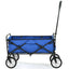 Folding Wagon Garden Shopping Beach Cart   (Blue) - Korvel