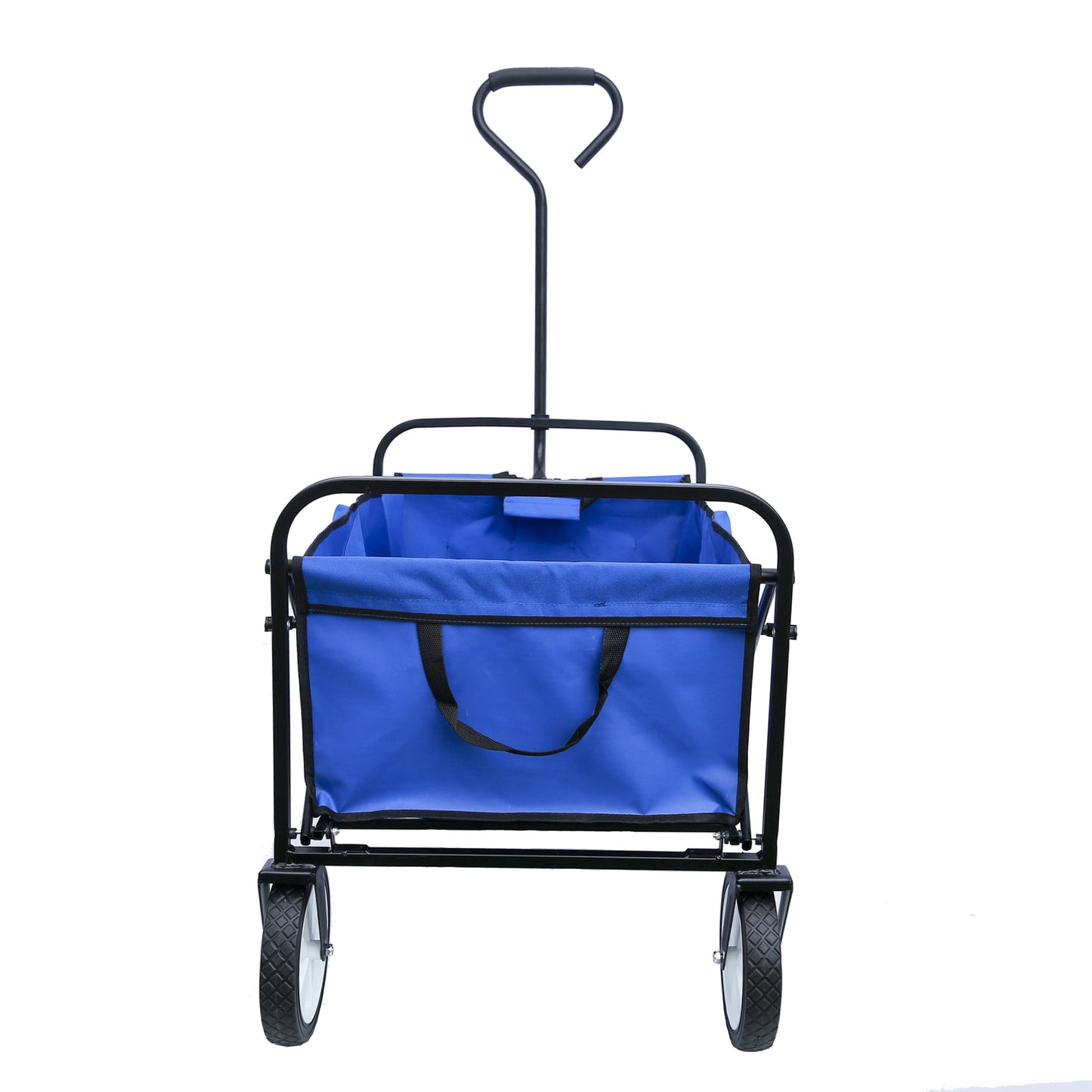 Premium Folding Wagon Garden Shopping Beach Cart - Blue