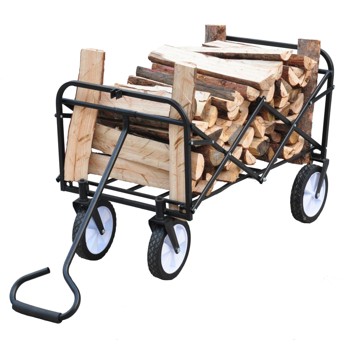 Premium Folding Wagon Garden Shopping Beach Cart - Blue