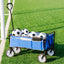 Folding Wagon Garden Shopping Beach Cart   (Blue) - Korvel