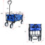 Premium Folding Wagon Garden Shopping Beach Cart - Blue