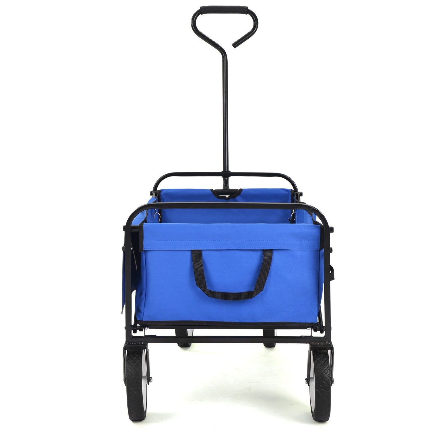 Folding Wagon Garden Shopping Beach Cart   (Blue) - Korvel