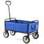 Folding Wagon Garden Shopping Beach Cart   (Blue) - Korvel