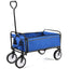 Folding Wagon Garden Shopping Beach Cart   (Blue) - Korvel