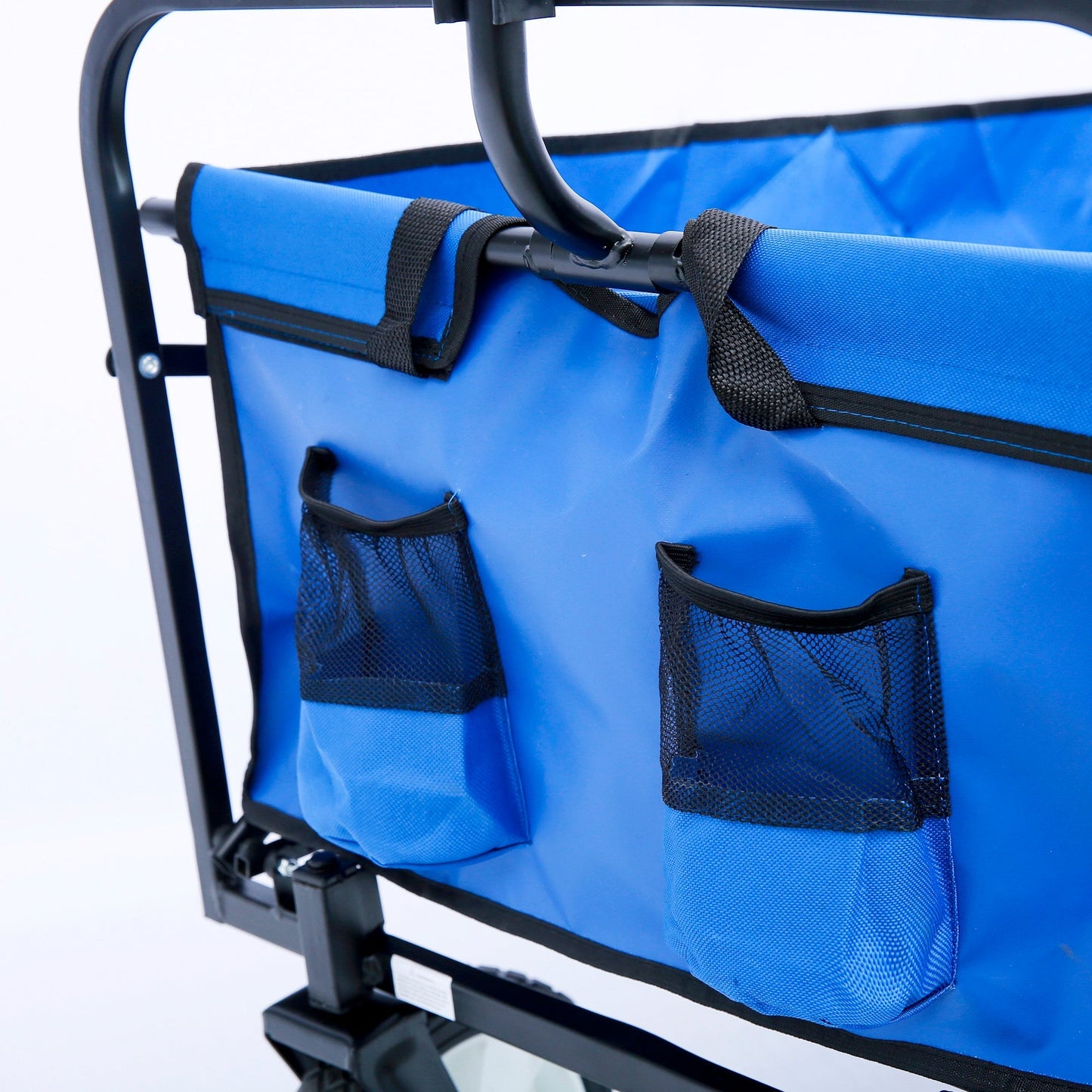 Premium Folding Wagon Garden Shopping Beach Cart - Blue
