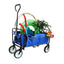 Folding Wagon Garden Shopping Beach Cart   (Blue) - Korvel