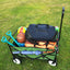 Folding Wagon Garden Shopping Beach Cart (Green) - Korvel