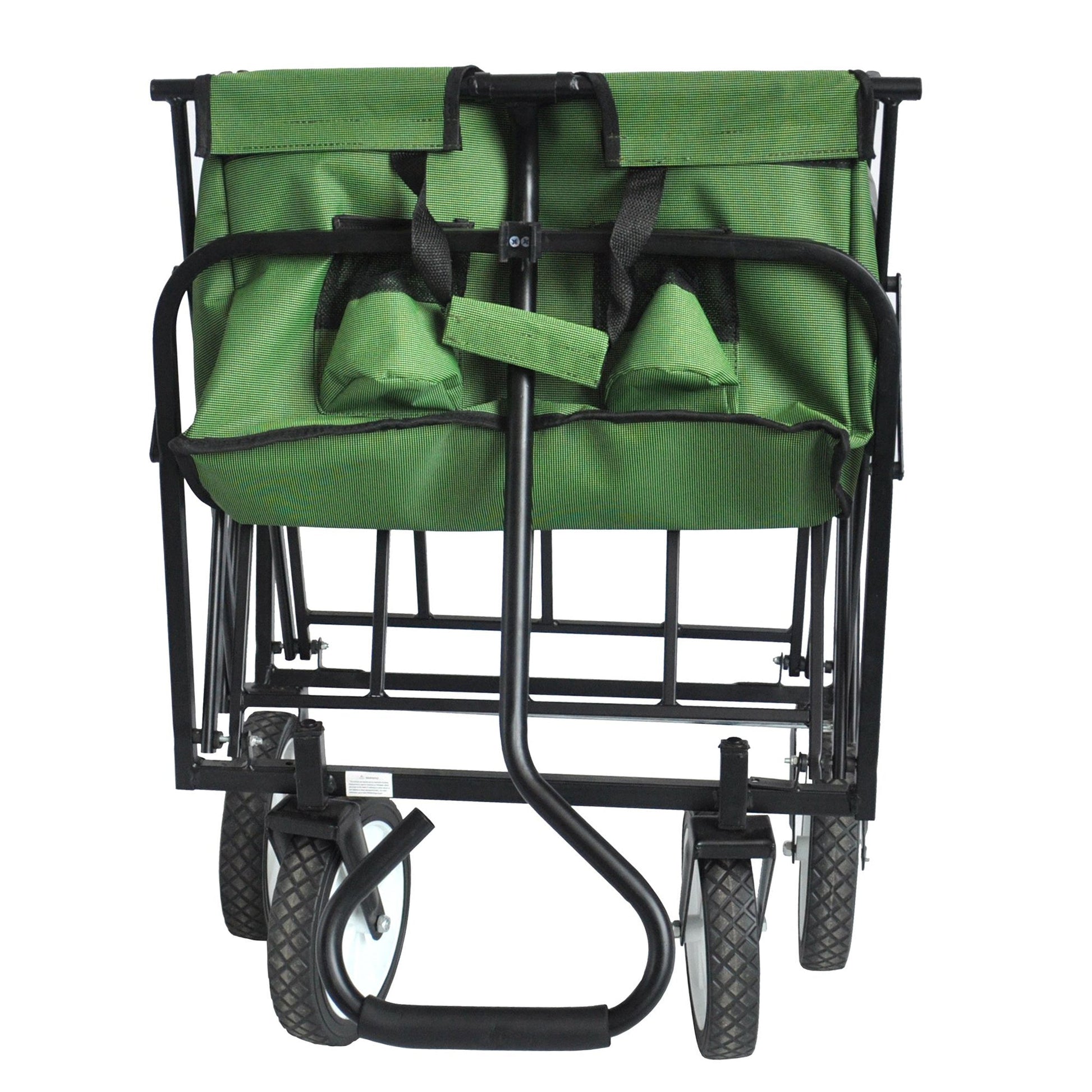 Folding Wagon Garden Shopping Beach Cart (Green) - Korvel