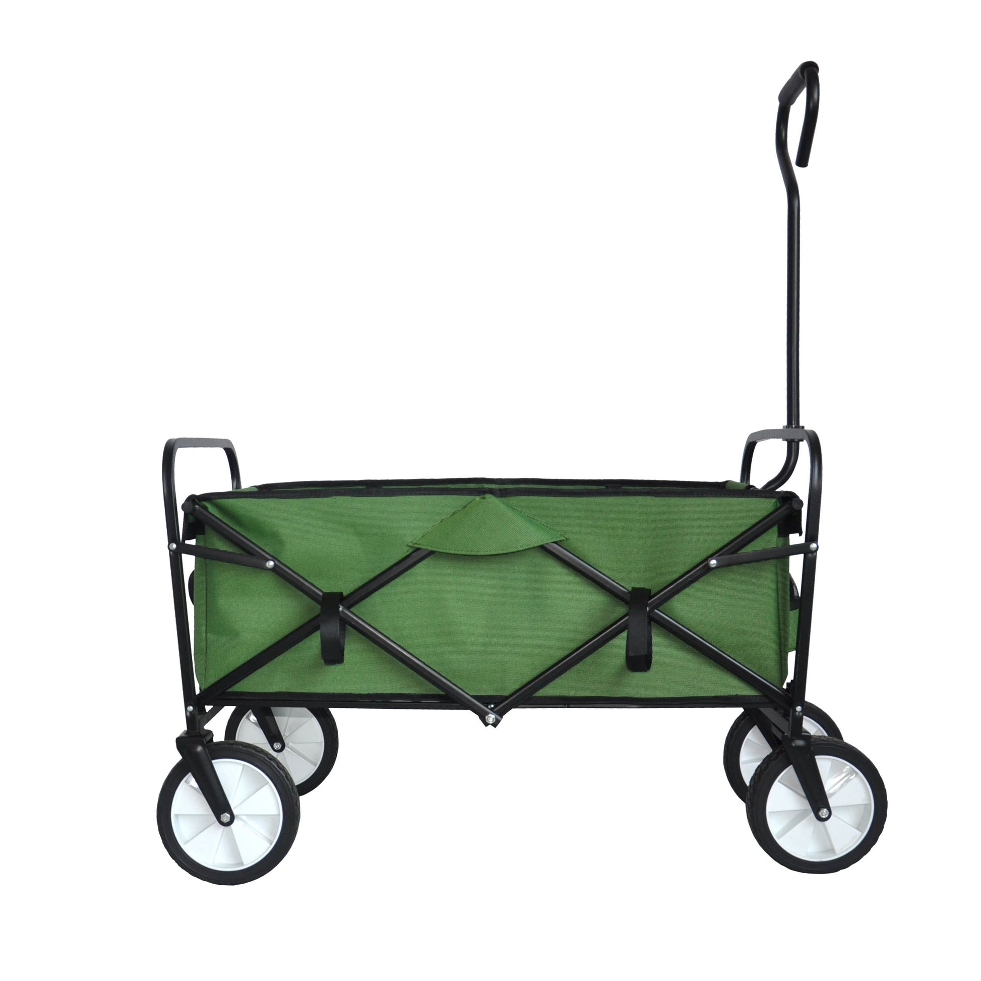 Folding Wagon Garden Shopping Beach Cart (Green) - Korvel