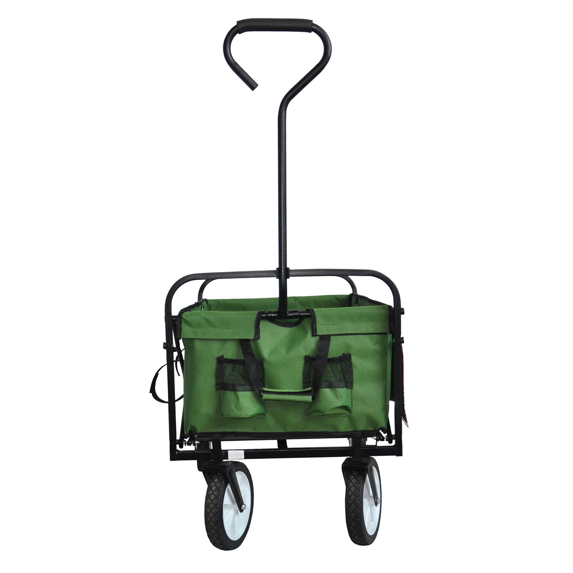 Folding Wagon Garden Shopping Beach Cart (Green) - Korvel