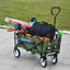 Folding Wagon Garden Shopping Beach Cart (Green) - Korvel