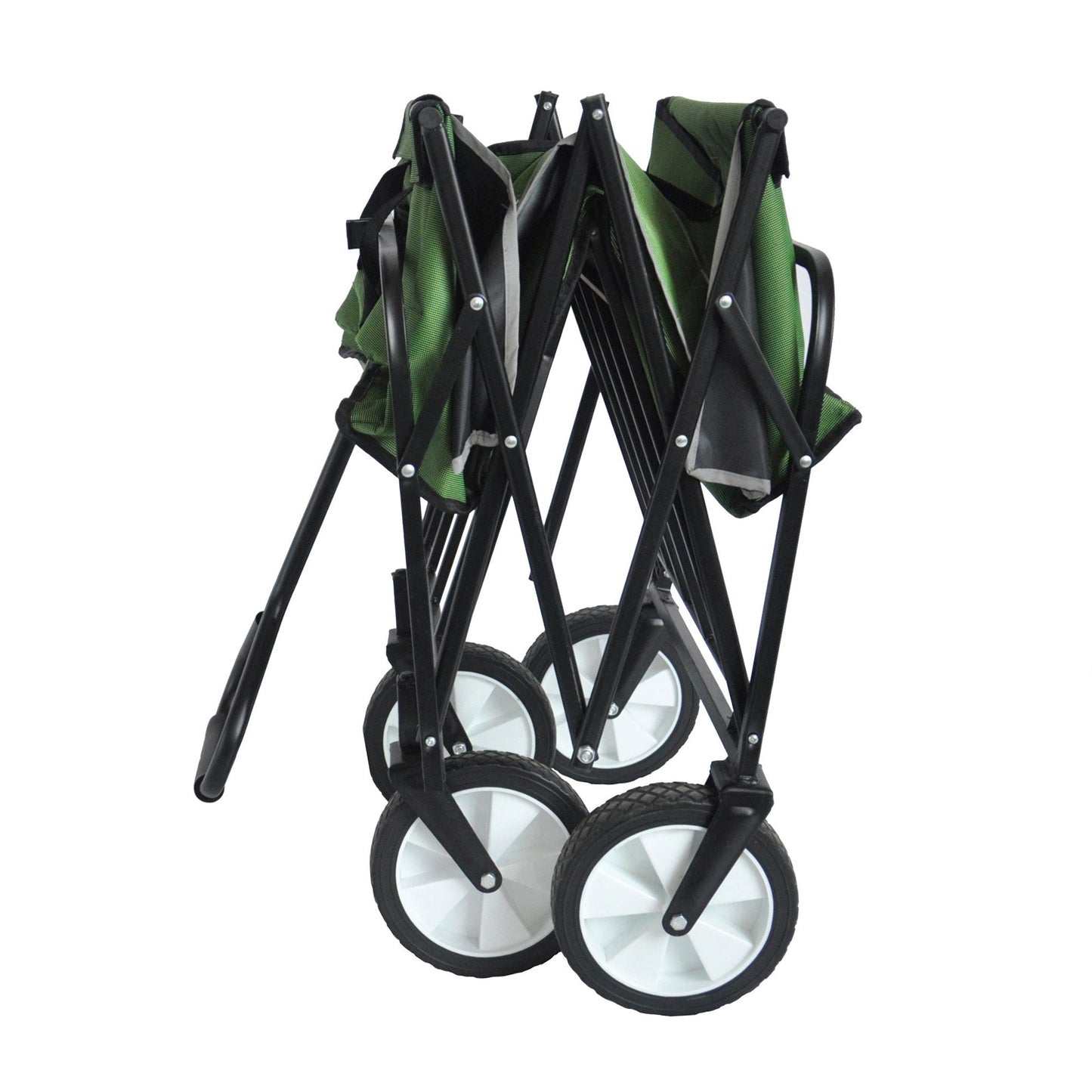 Folding Wagon Garden Shopping Beach Cart (Green) - Korvel