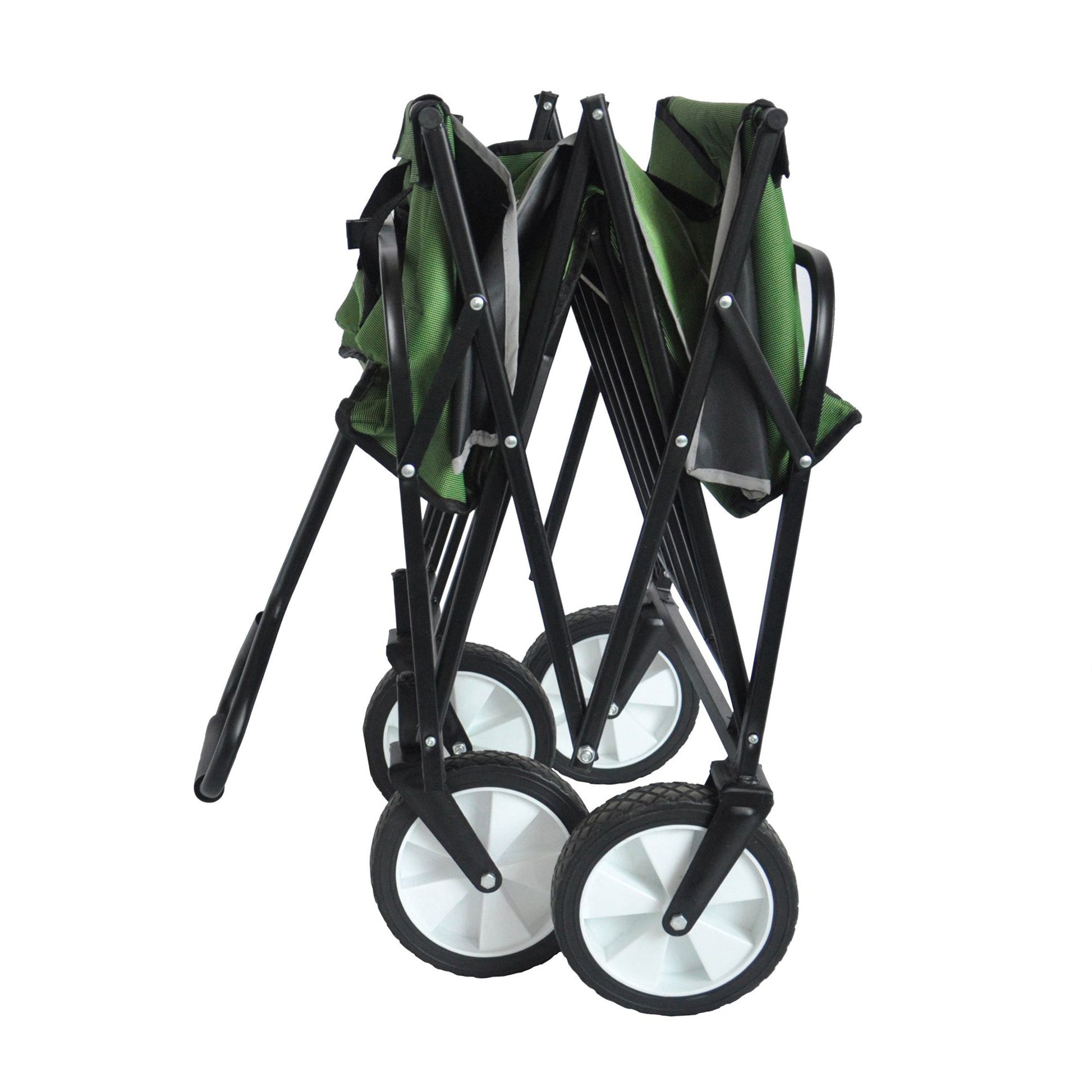 Folding Wagon Garden Shopping Beach Cart (Green) - Korvel