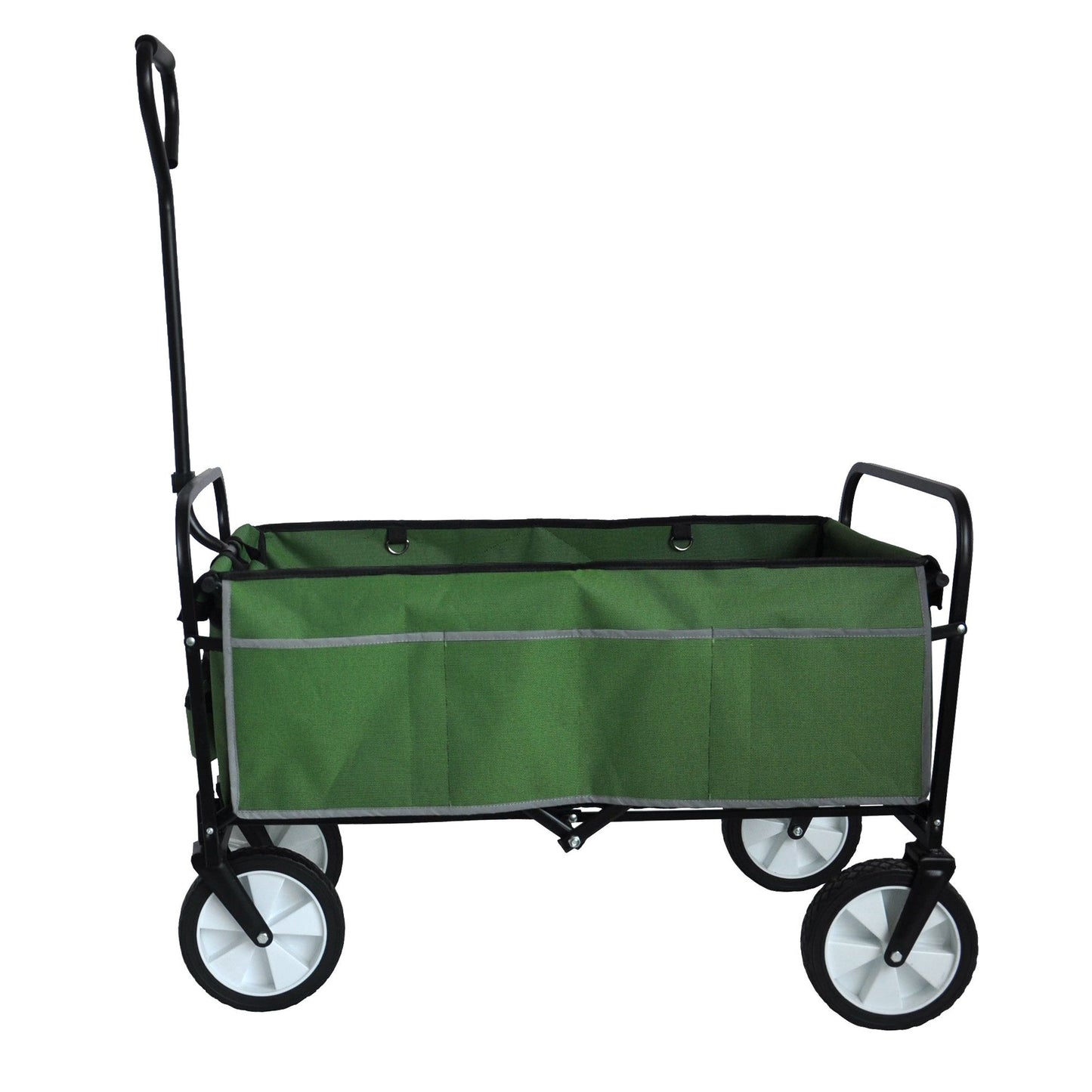 Folding Wagon Garden Shopping Beach Cart (Green) - Korvel