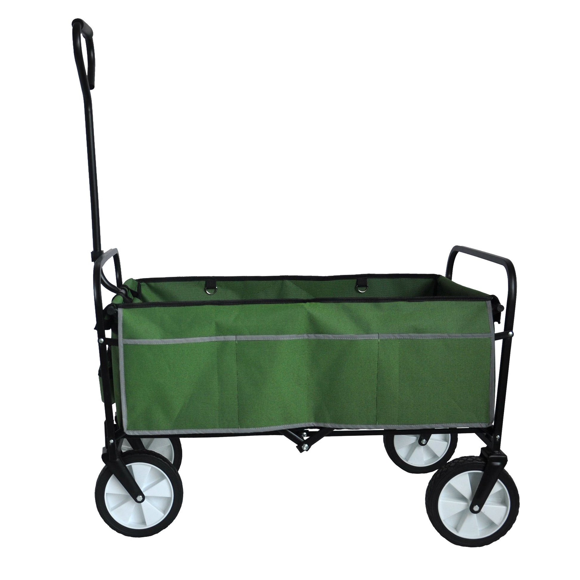 Folding Wagon Garden Shopping Beach Cart (Green) - Korvel