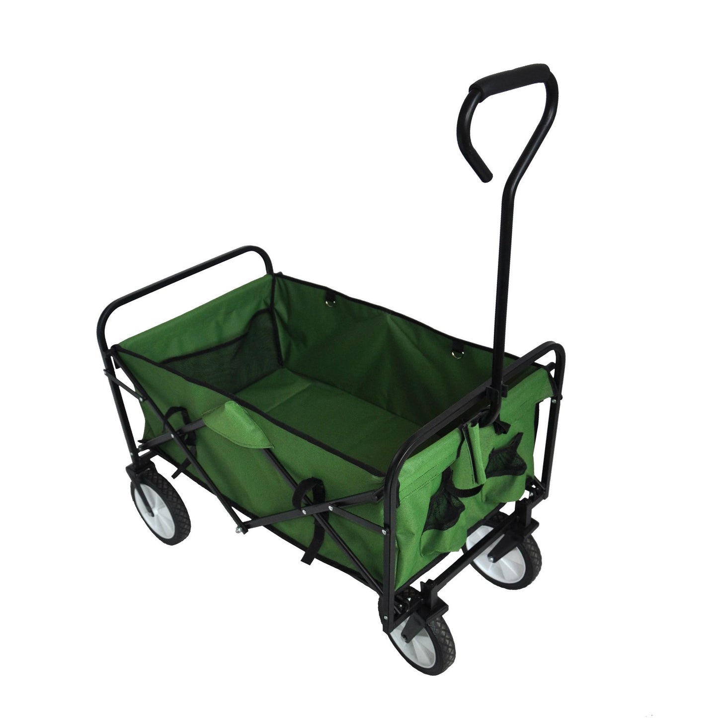 Folding Wagon Garden Shopping Beach Cart (Green) - Korvel