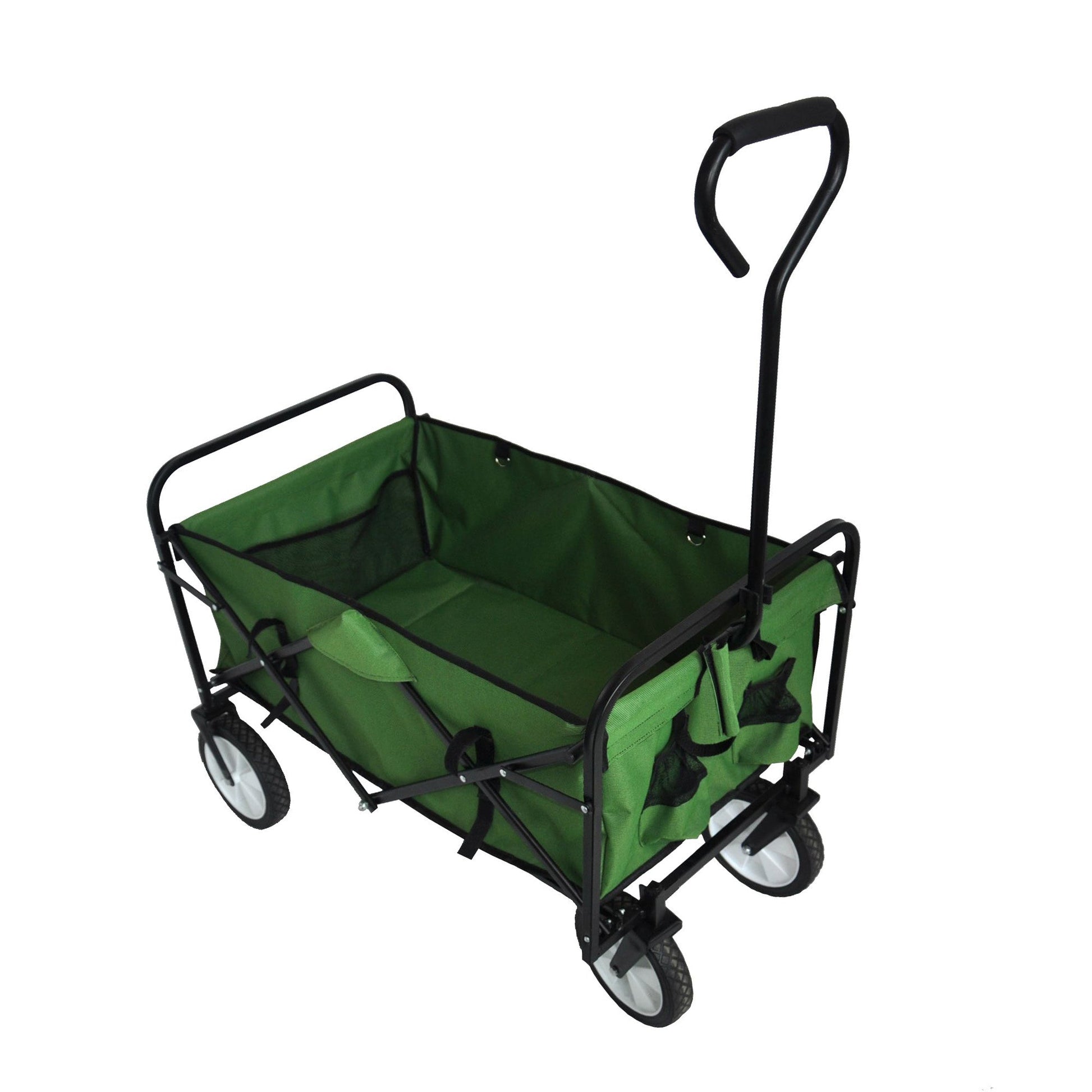 Folding Wagon Garden Shopping Beach Cart (Green) - Korvel