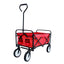 Folding Wagon Garden Shopping Beach Cart (Red) - Korvel