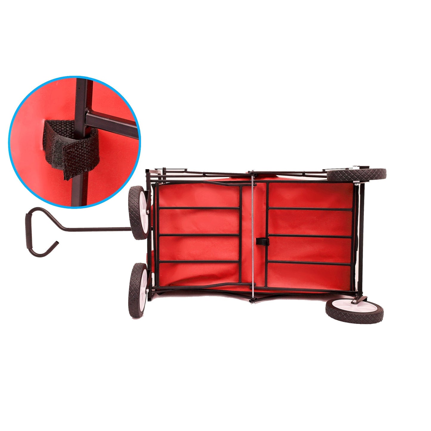 Folding Wagon Garden Shopping Beach Cart (Red) - Korvel