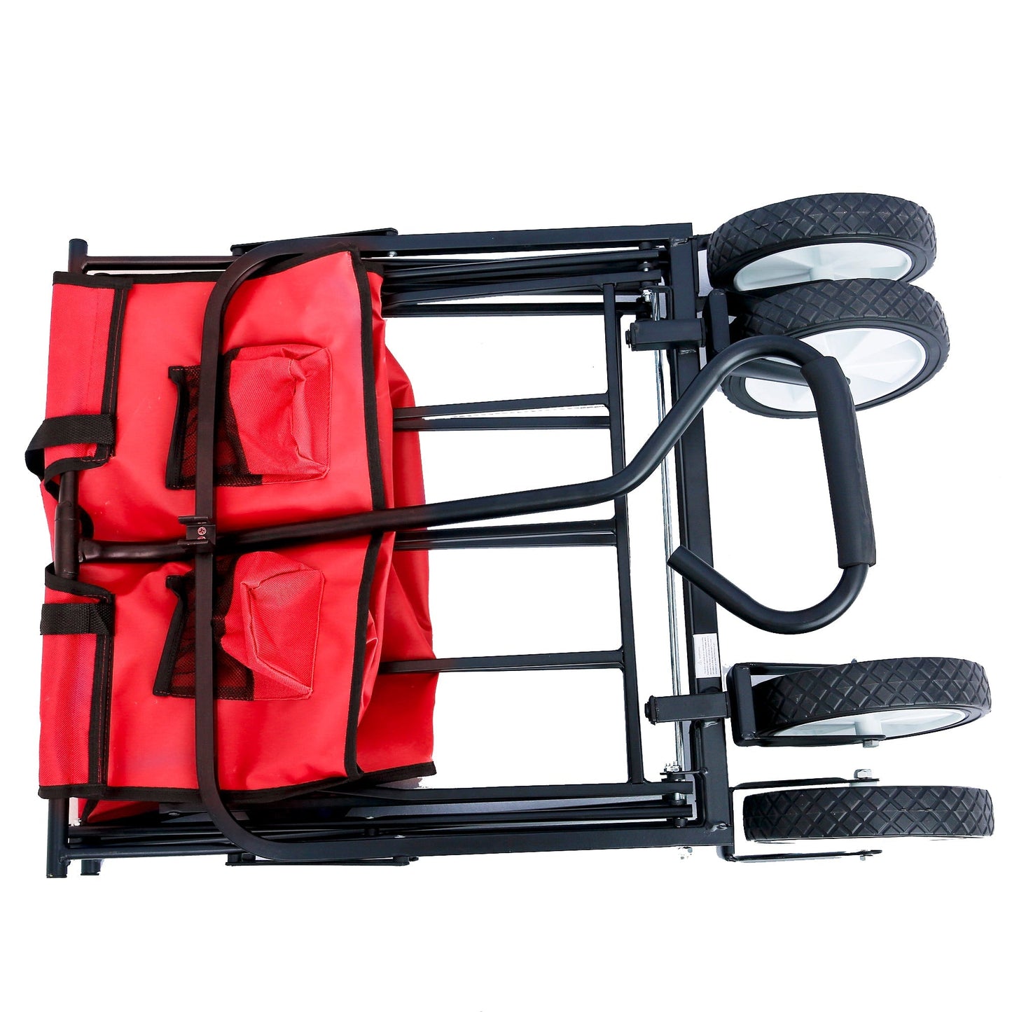 Folding Wagon Garden Shopping Beach Cart (Red) - Korvel