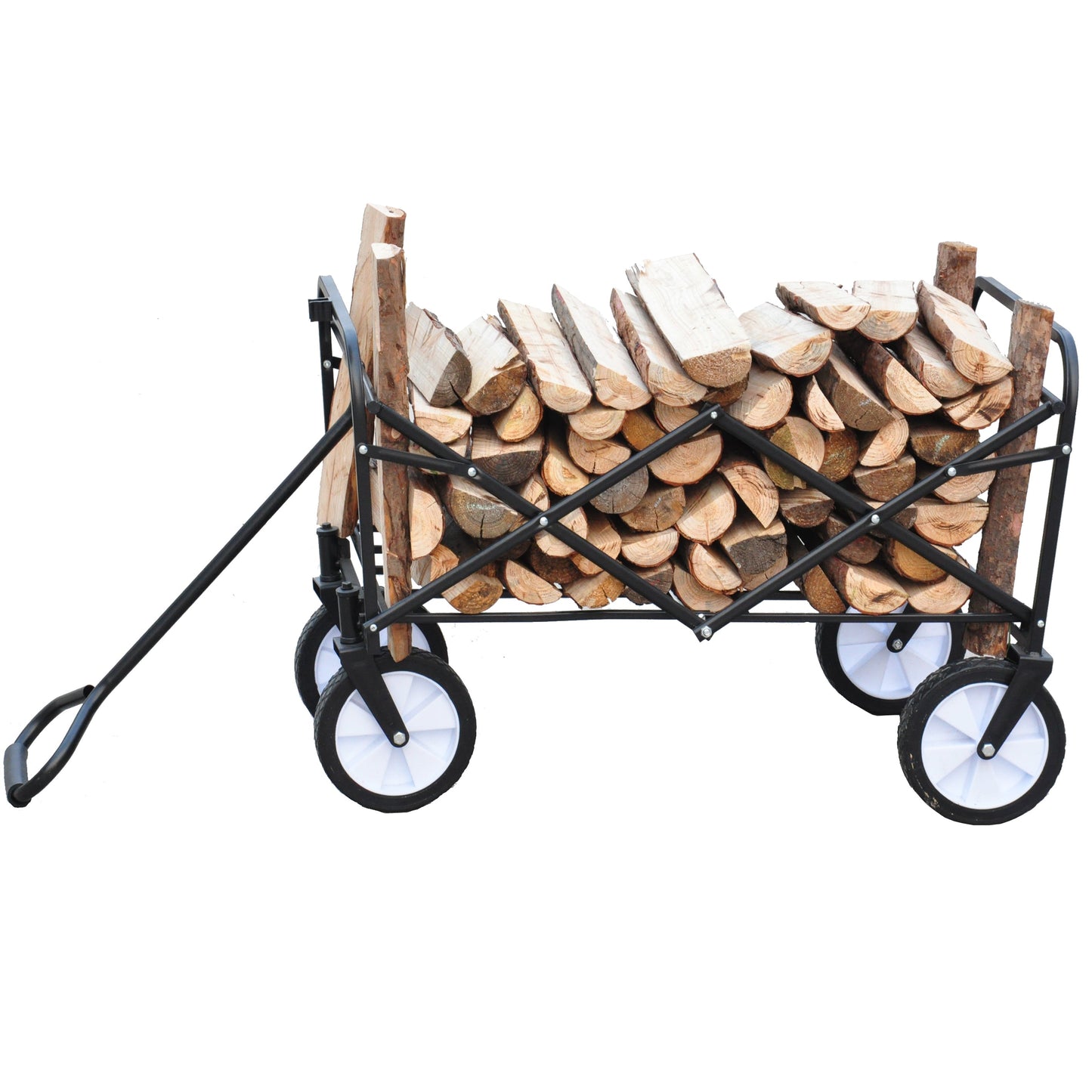 Folding Wagon Garden Shopping Beach Cart (Red) - Korvel
