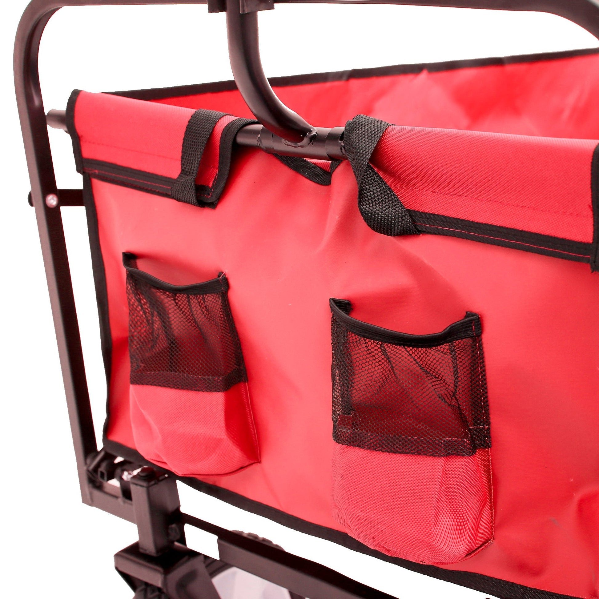 Folding Wagon Garden Shopping Beach Cart (Red) - Korvel