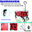 Folding Wagon Garden Shopping Beach Cart (Red) - Korvel