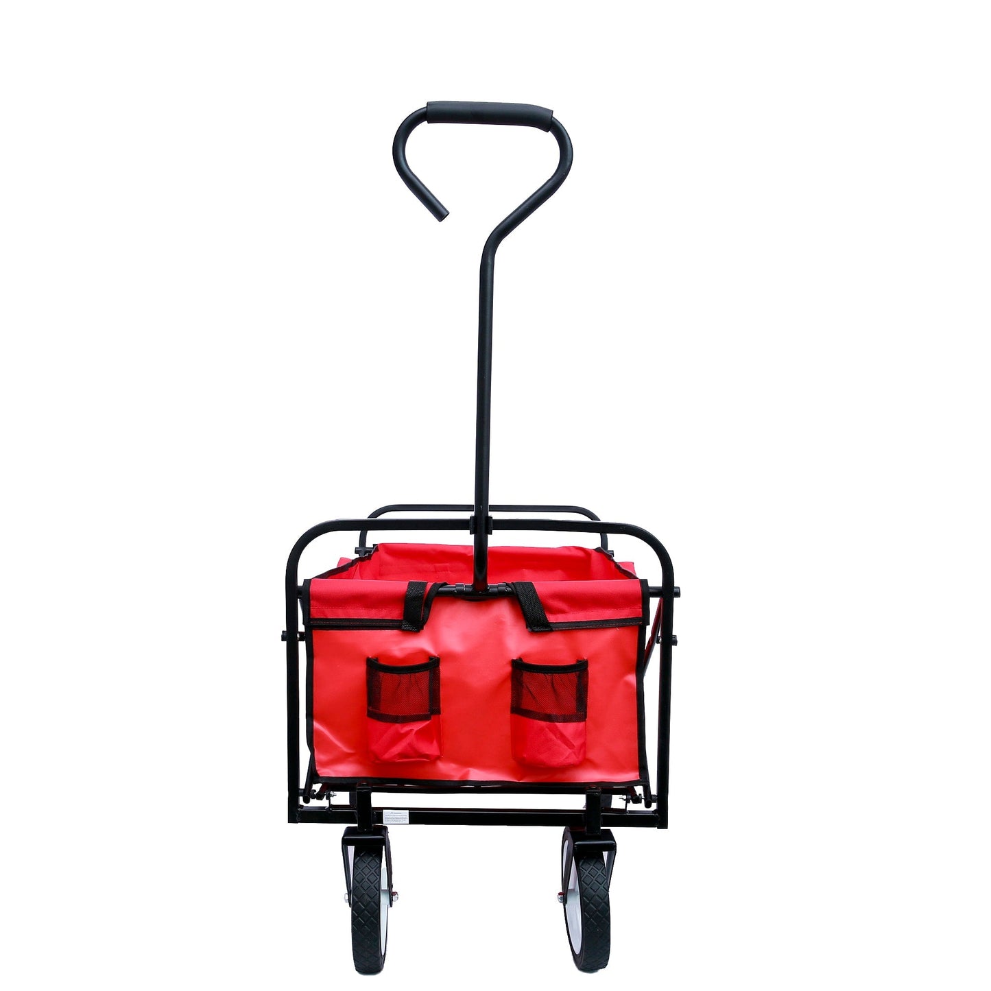 Folding Wagon Garden Shopping Beach Cart (Red) - Korvel