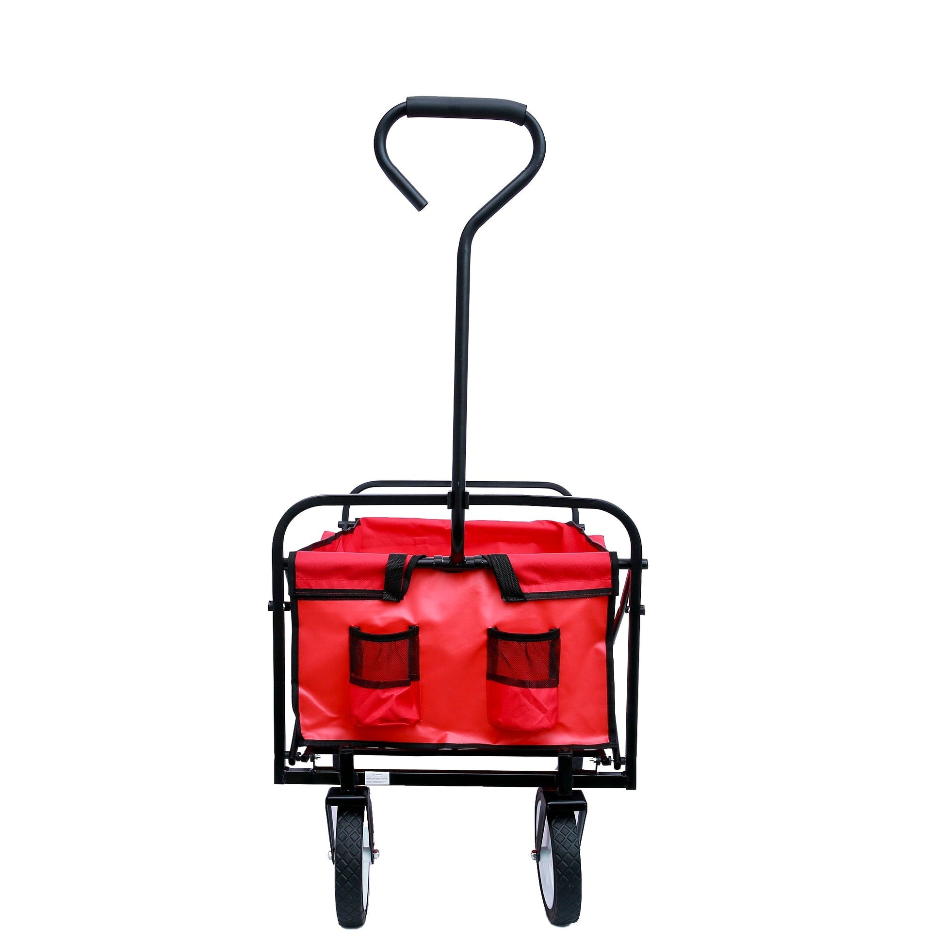 Folding Wagon Garden Shopping Beach Cart (Red) - Korvel