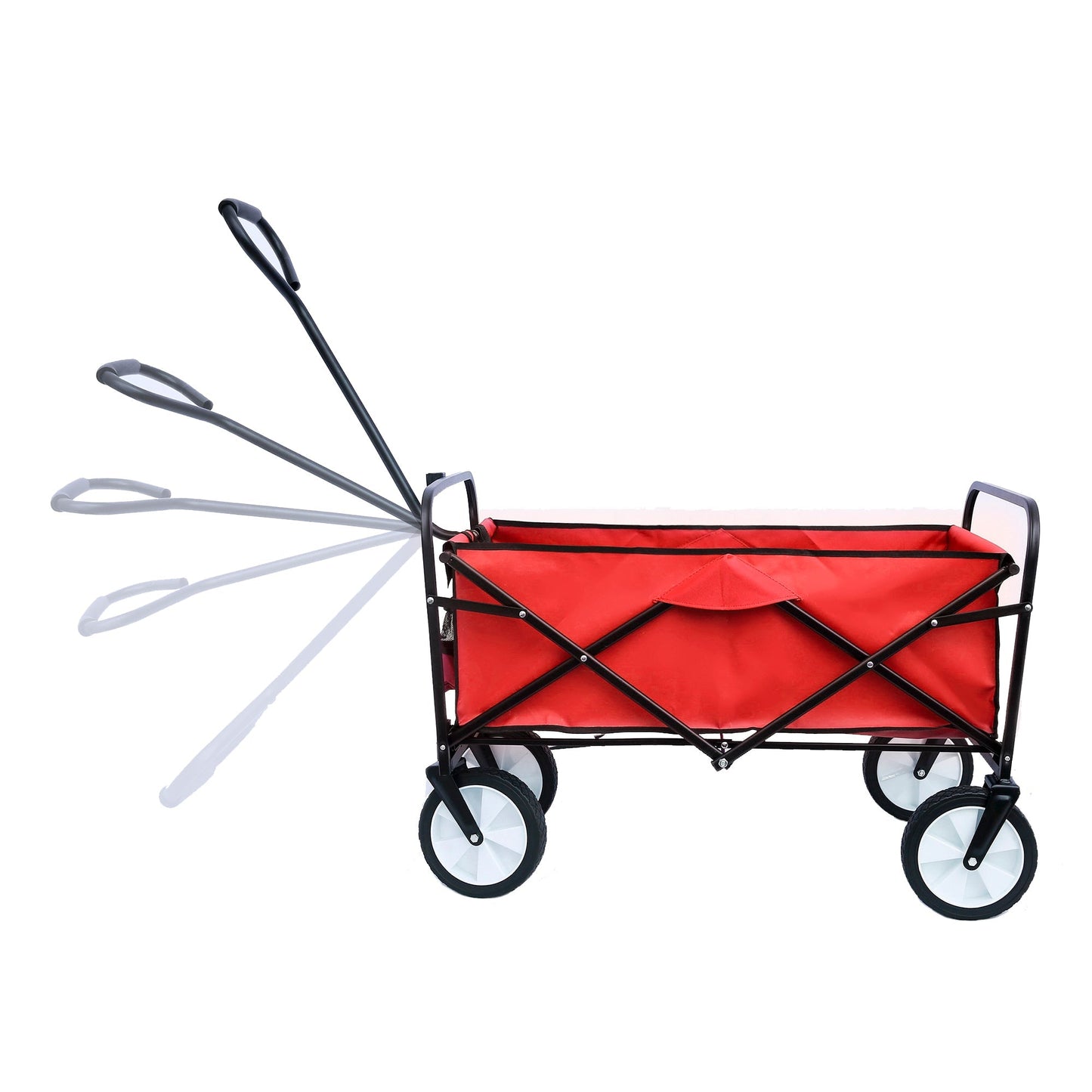 Folding Wagon Garden Shopping Beach Cart (Red) - Korvel