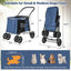 Carrito de Mascotas Plegable Gbruno para Mascotas Pequeñas y Medianas - Azul