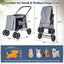 Folding Pet Stroller for Small & Medium Pets - Gray