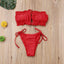 Ensemble de Bikini Folds - Maillot de Bain à Volants pour Femmes