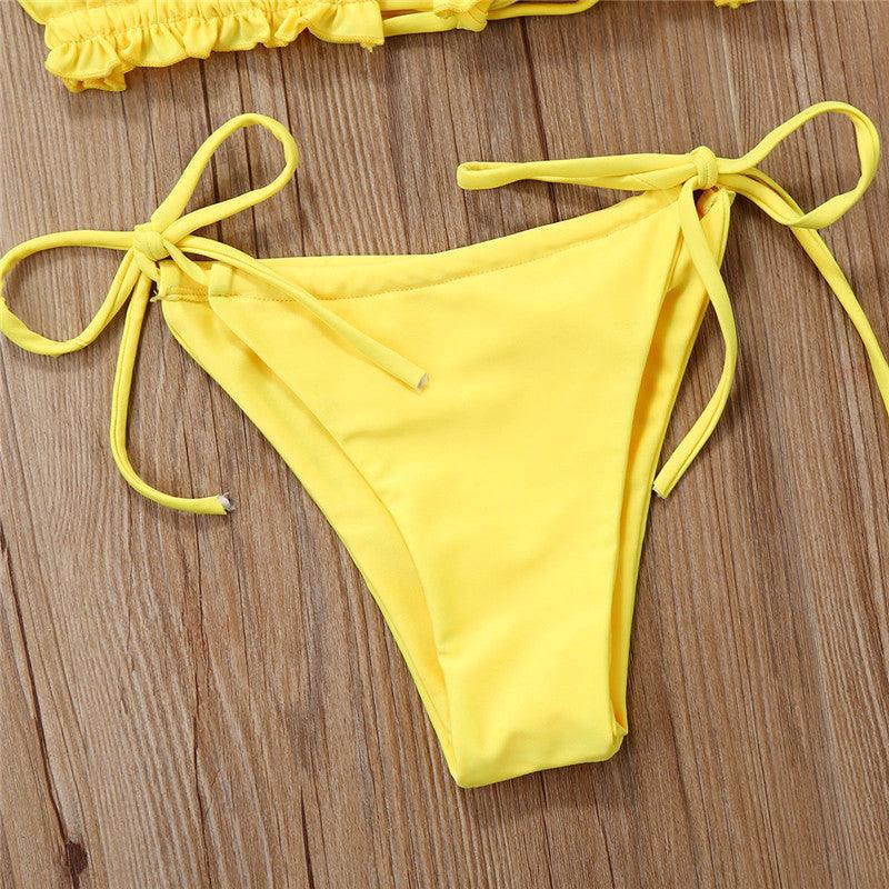 Ensemble de Bikini Folds - Maillot de Bain à Volants pour Femmes