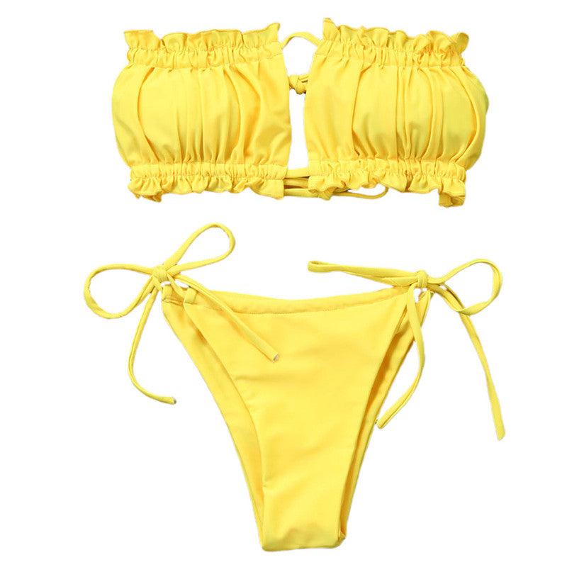Ensemble de Bikini Folds - Maillot de Bain à Volants pour Femmes
