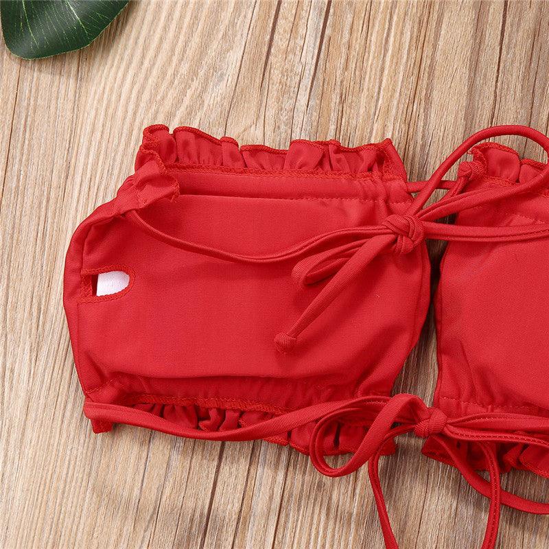 Ensemble de Bikini Folds - Maillot de Bain à Volants pour Femmes