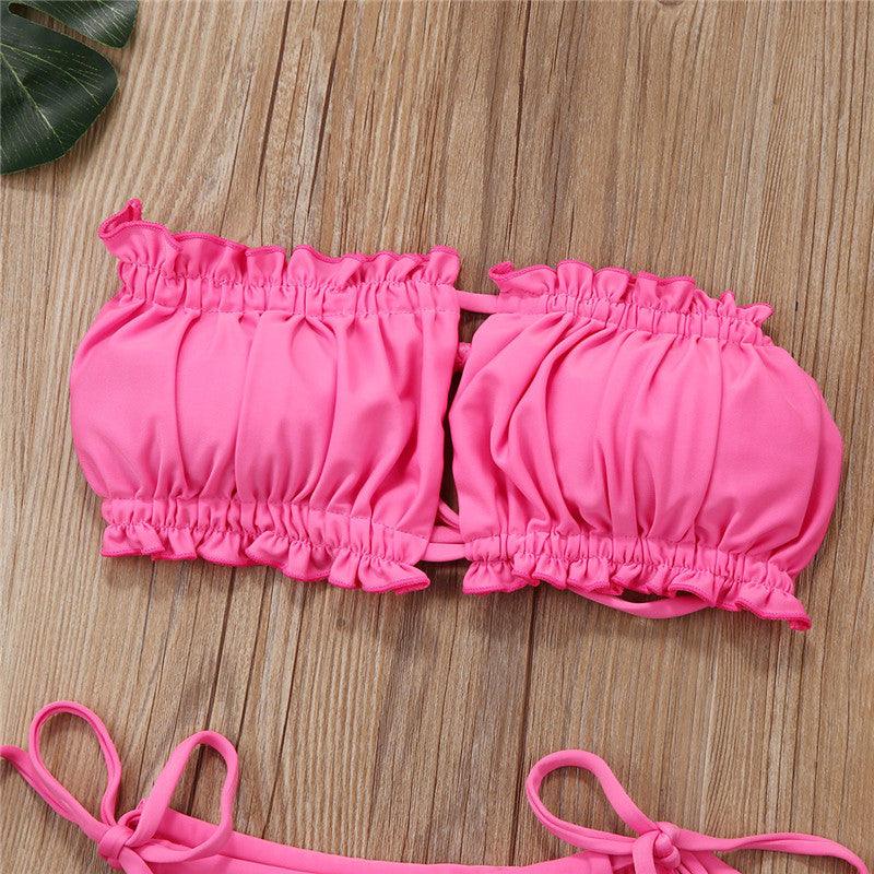 Ensemble de Bikini Folds - Maillot de Bain à Volants pour Femmes