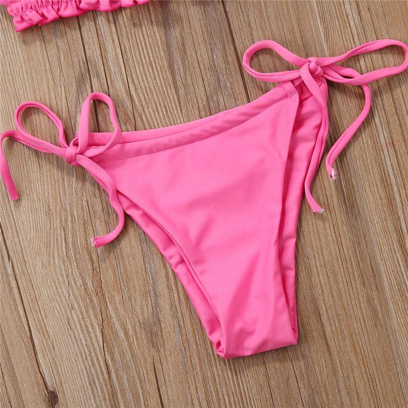Ensemble de Bikini Folds - Maillot de Bain à Volants pour Femmes