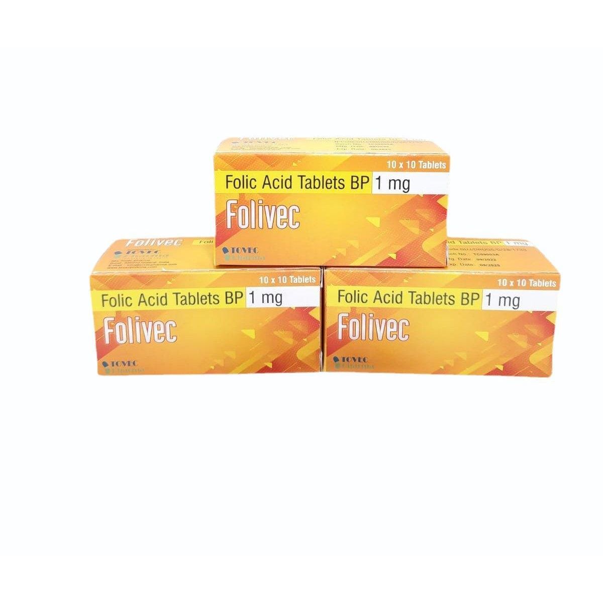 Folic Acid Tablets, 1 mg - 100 Count Blister Pack