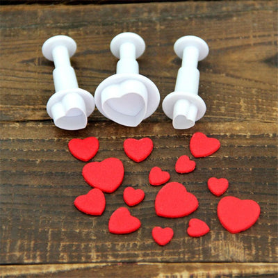 Heart Shaped Fondant Cookie Cutter & Ejector Stamp Set