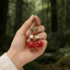 Les Boucles d'Oreilles Forest Harmony - Gouttes en Graines Naturelles et Perles Rouges
