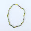 Collar de piedra preciosa de ámbar del mar Báltico crudo y fluorita