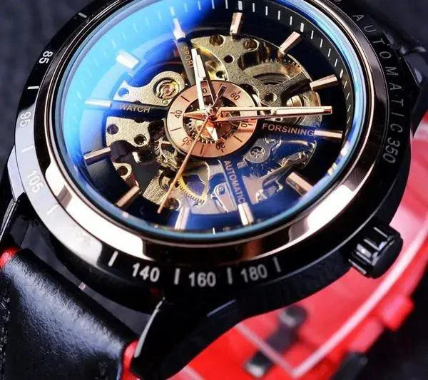 Montre en cuir écarlate Forsining